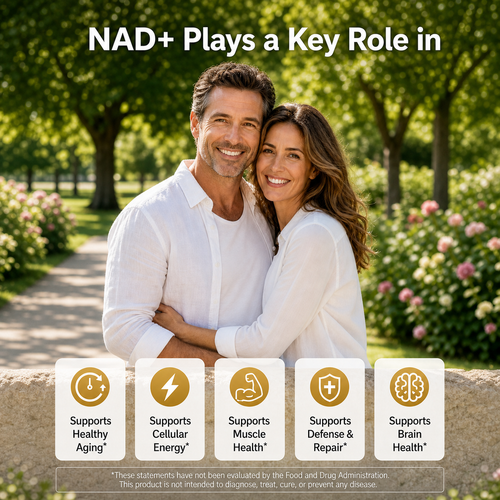 AskTaTa NMN supports healthy aging, cellular energy, muscle health, defense and repair, and brain health — NAD+ supplement for adults